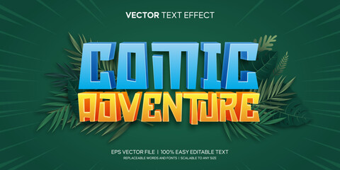 comic adventure in the jungle editable text effect
