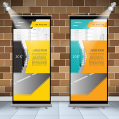 Roll Up banner design with business template