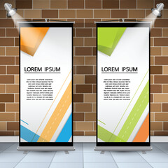 Roll Up Banner Stand Design with Abstract Geometric