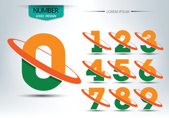set of numbers logo or icon, for happy new year concept