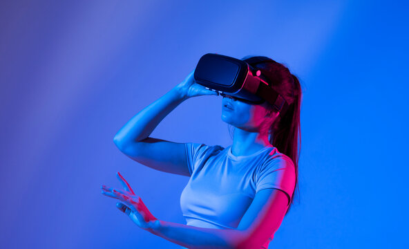 Professional architect using vr glasses at workplace and working with a new architecture project. Future technology concept.