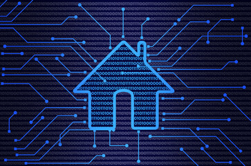 Smart home automation control system with wifi on off as electronic circuit board.