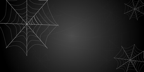 Spider web on a black background for a Halloween themed party. vector web. Design elements. a template for Halloween. Cobweb.