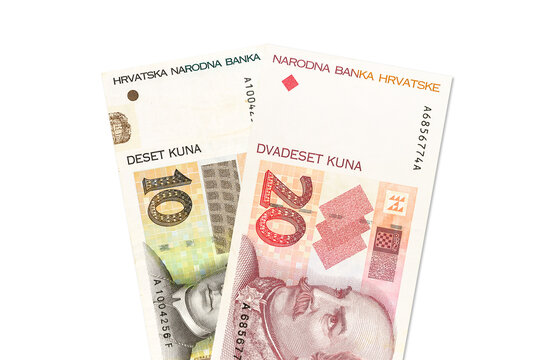 some croatian kuna bank notes with copyspace