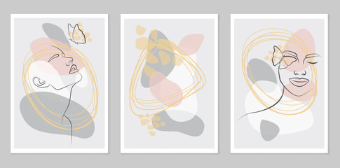 A set of abstract posters depicting simple figures.