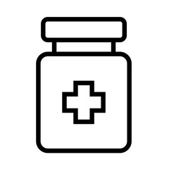 Obraz premium Bottle, capsule bottle, medicine, icon, white and black, hospital