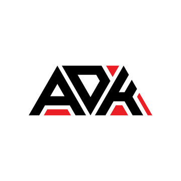 ADK triangle letter logo design with triangle shape. ADK triangle logo design monogram. ADK triangle vector logo template with red color. ADK triangular logo Simple, Elegant, and Luxurious Logo...