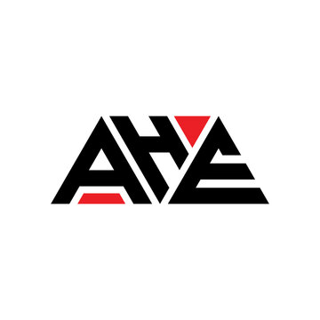 AHE triangle letter logo design with triangle shape. AHE triangle logo design monogram. AHE triangle vector logo template with red color. AHE triangular logo Simple, Elegant, and Luxurious Logo...
