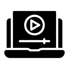 video tutorial glyph icon