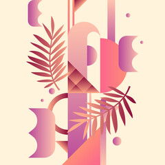 Summer poster in a modern style. Vector illustration.