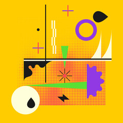 Composition with geometric shapes. Abstract background for design.