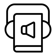 audio book line icon
