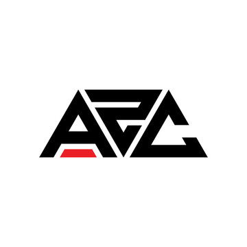 AZC triangle letter logo design with triangle shape. AZC triangle logo design monogram. AZC triangle vector logo template with red color. AZC triangular logo Simple, Elegant, and Luxurious Logo...
