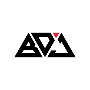BDJ triangle letter logo design with triangle shape. BDJ triangle logo design monogram. BDJ triangle vector logo template with red color. BDJ triangular logo Simple, Elegant, and Luxurious Logo...