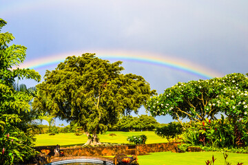 Hawaii Rainbow Over Green Golf Course