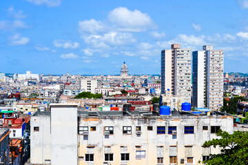 City buildings in downtown Havana Cuba