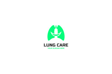 Flat illustration healthy human lungs logo design vector template idea