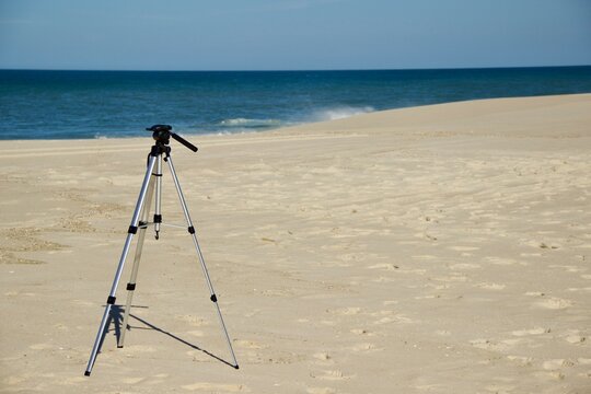 Tripé de Fotografia na areira da praia