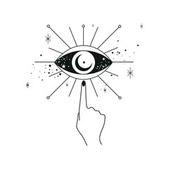 hand and third eye illustration