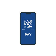 Scan to pay. Smartphone to scan QR code on paper for detail, technology and business concept. 