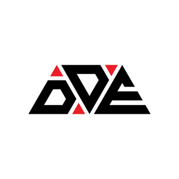 DDE triangle letter logo design with triangle shape. DDE triangle logo design monogram. DDE triangle vector logo template with red color. DDE triangular logo Simple, Elegant, and Luxurious Logo...