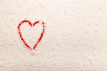 red heart with love on white background. Love for Valentine's day