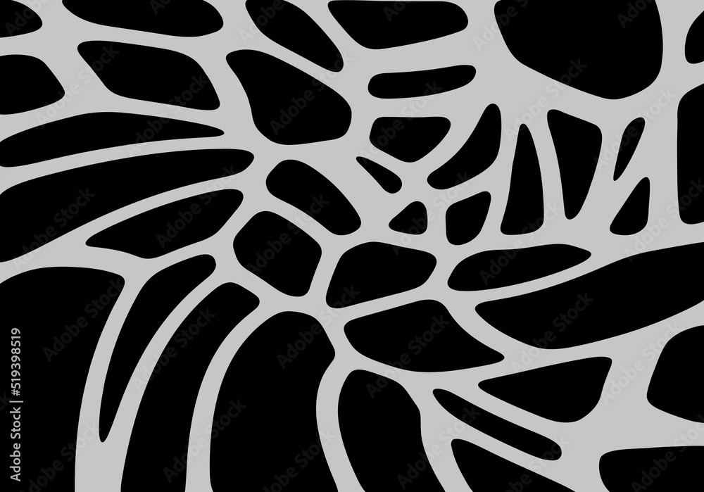 Poster Abstract geometric illustration with organic shapes and liquid blobs. 