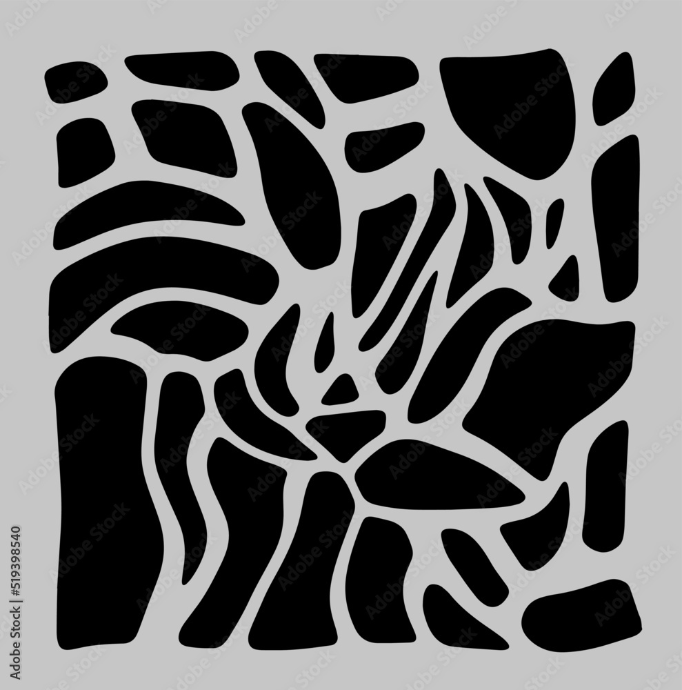 Poster Abstract geometric illustration with organic shapes and liquid blobs. 