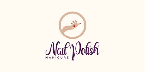 nail beauty logo design, nail polish, nail care