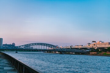 Naklejka premium city harbour bridge
