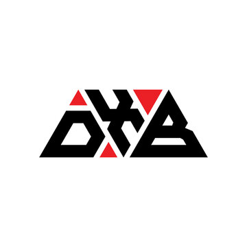 DXB triangle letter logo design with triangle shape. DXB triangle logo design monogram. DXB triangle vector logo template with red color. DXB triangular logo Simple, Elegant, and Luxurious Logo...