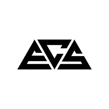ECS triangle letter logo design with triangle shape. ECS triangle logo design monogram. ECS triangle vector logo template with red color. ECS triangular logo Simple, Elegant, and Luxurious Logo...
