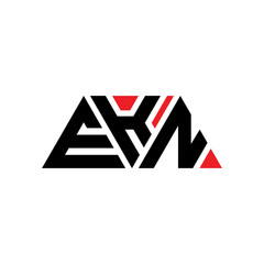 EKN triangle letter logo design with triangle shape. EKN triangle logo design monogram. EKN triangle vector logo template with red color. EKN triangular logo Simple, Elegant, and Luxurious Logo...
