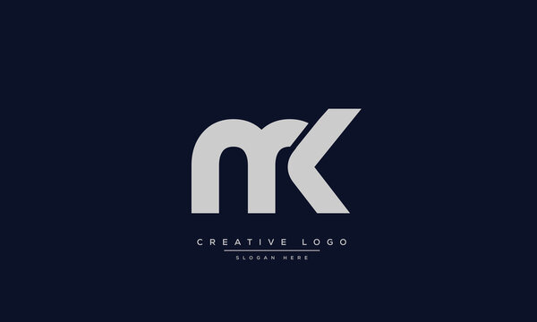 Alphabet letters Initials monogram logo MK, KM, M and K