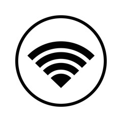 wireless network, Wi-Fi icon. Black vector design.