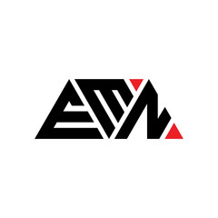 EMN triangle letter logo design with triangle shape. EMN triangle logo design monogram. EMN triangle vector logo template with red color. EMN triangular logo Simple, Elegant, and Luxurious Logo...