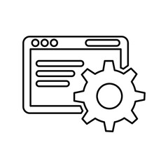 website configuration outline icon. Line art vector.