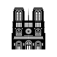 Vector illustration Notre-Dame isolated