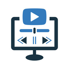 Player, video, media play icon. Glyph style vector EPS.