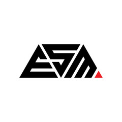 ESM triangle letter logo design with triangle shape. ESM triangle logo design monogram. ESM triangle vector logo template with red color. ESM triangular logo Simple, Elegant, and Luxurious Logo...