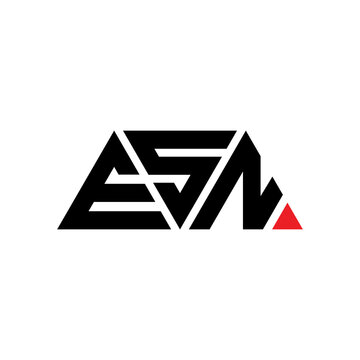 ESN triangle letter logo design with triangle shape. ESN triangle logo design monogram. ESN triangle vector logo template with red color. ESN triangular logo Simple, Elegant, and Luxurious Logo...