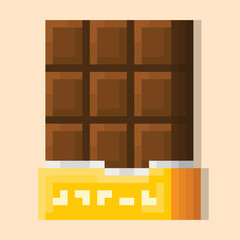 Vector graphic of Chocolate Bar. Good for Icon, sticker, clipart, game assests, children illustration, etc