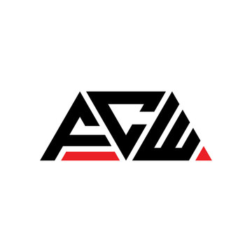 FCW triangle letter logo design with triangle shape. FCW triangle logo design monogram. FCW triangle vector logo template with red color. FCW triangular logo Simple, Elegant, and Luxurious Logo...