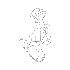Drawing woman body isolated on white background. One line art. Can be used like template, poster, beauty card, placard etc. Vector illustration