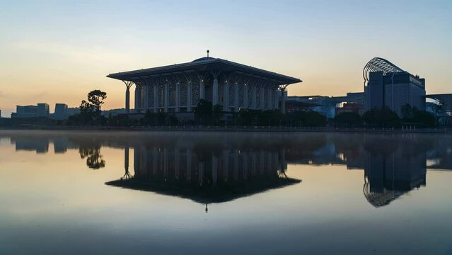 Tuanku Mizan Zainal Abidin Mosque, Putrajaya during sunrise