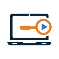 Search, video, videography icon. Glyph style vector EPS.