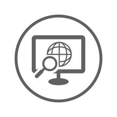 Seo, services, international icon. Gray vector graphics.