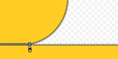 Zip locker. Closed and open zipper. Yellow background with clasp. Vector illustration © Роман Ярощук