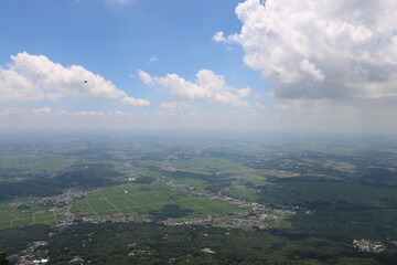 夏の茨城県の筑波山の登山