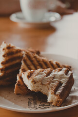 bitten toast with butter